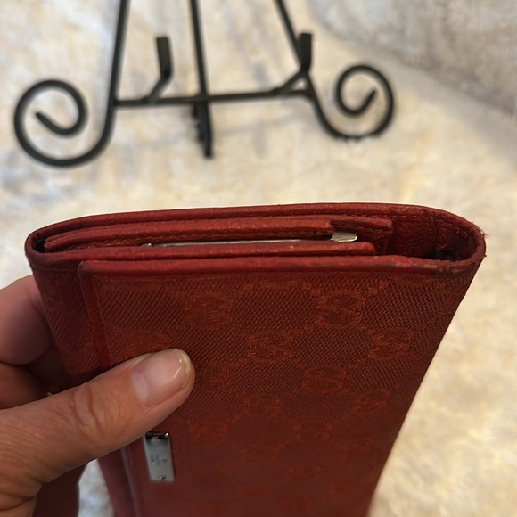 Gucci Burnt Orange Canvas Wallet - Picture 4 of 12